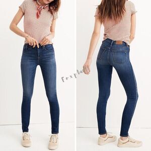 NEW Madewell 10" High-Rise Skinny‎ Jeans in Danny Wash: TENCEL™ Denim, 23